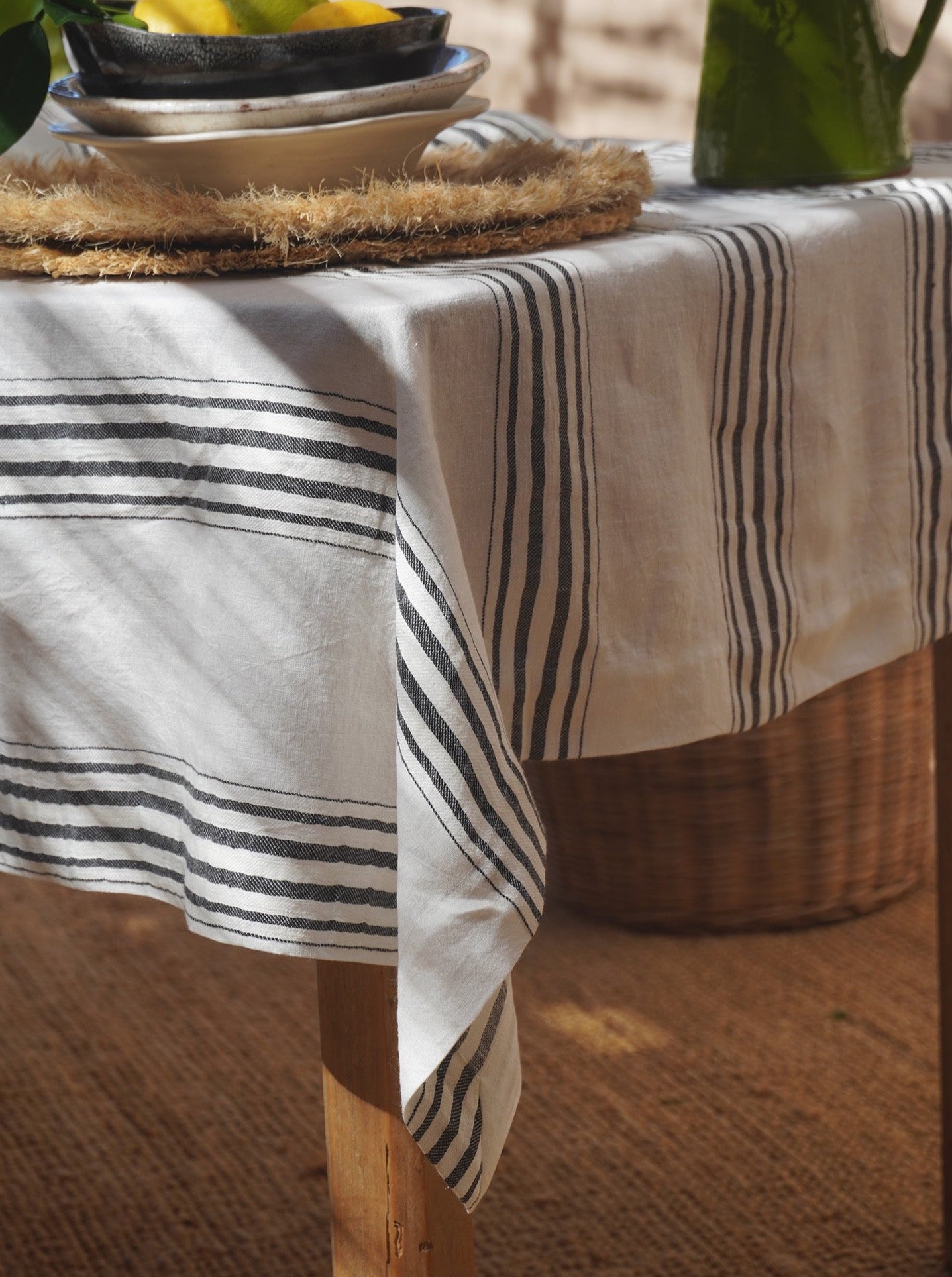 Linen Tablecloth black Mallorca