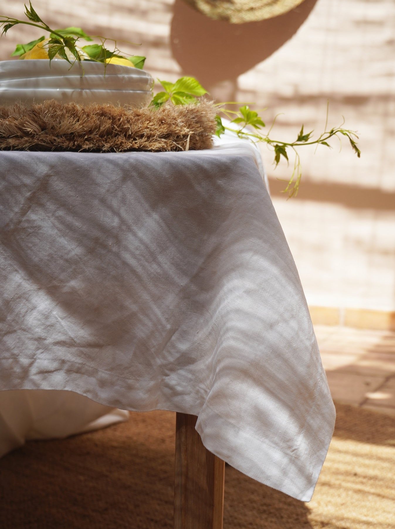 Linen Tablecloth white Mallorca