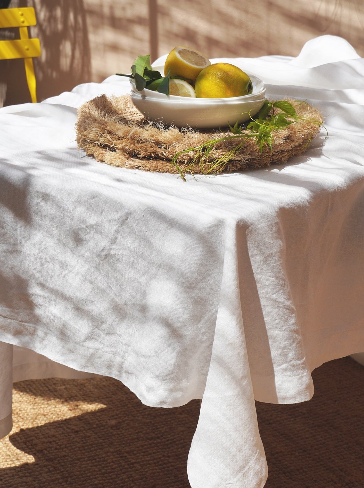 Linen Tablecloth white Mallorca