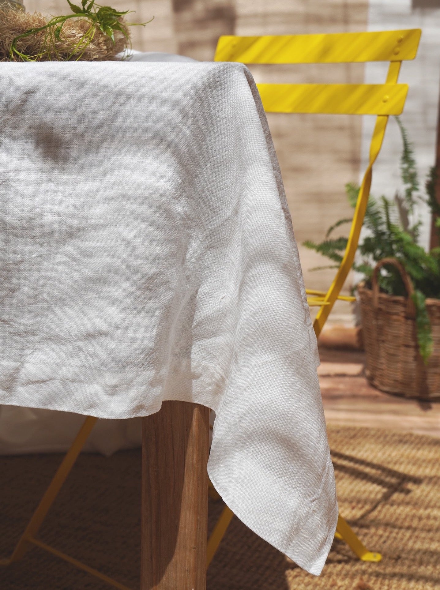 Linen Tablecloth white Mallorca